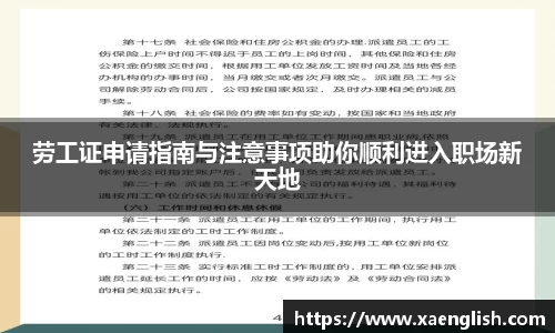 劳工证申请指南与注意事项助你顺利进入职场新天地